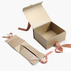 Collapsible Gift Box With Ribbon