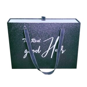 Glitter Paper Drawer Style Gift Box With Ribbon