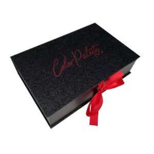 Glitter Paper Red Hot Foil Hair Extension Wig Packaging Box