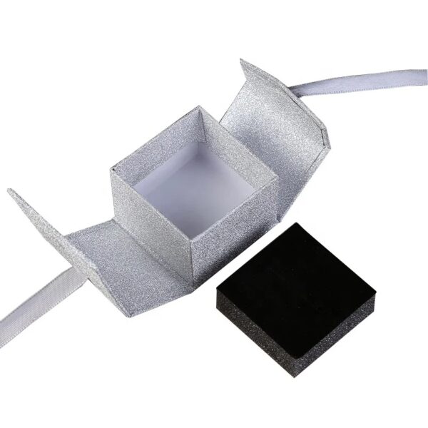 Jewelry Flip Ring Boxes with Ribbon