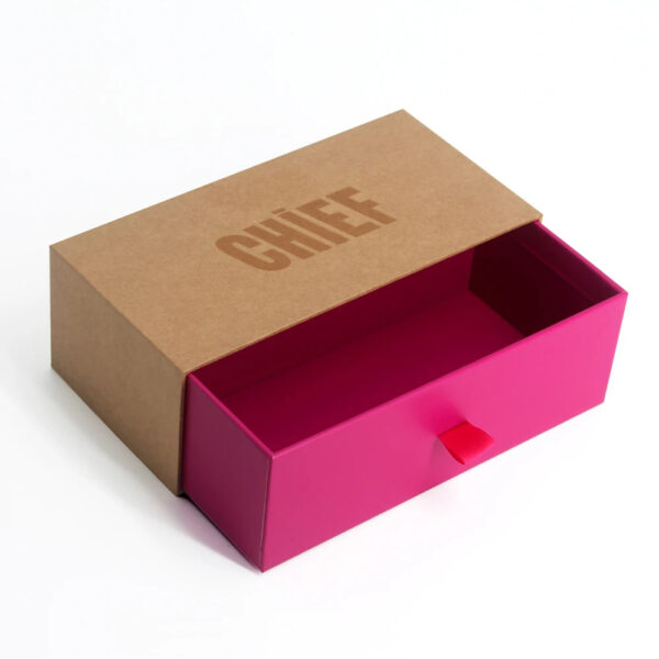 Luxury Cosmetic Drawer Sliding Gift Box with Ribbon