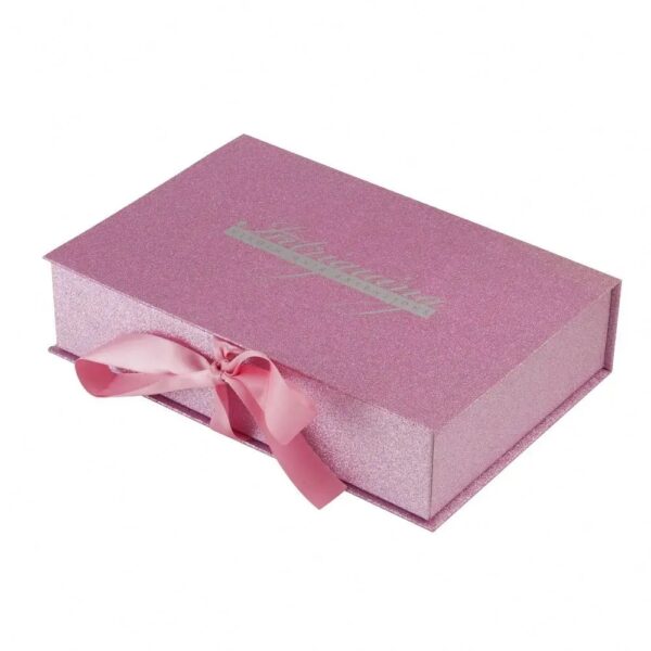 Pink Glitter Paper Shoe Box