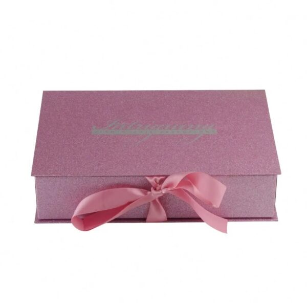 Pink Glitter Paper Shoe Box