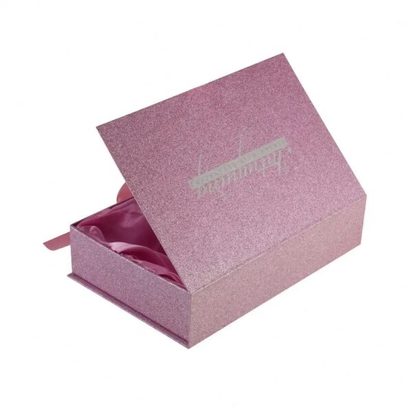 Pink Glitter Paper Shoe Box