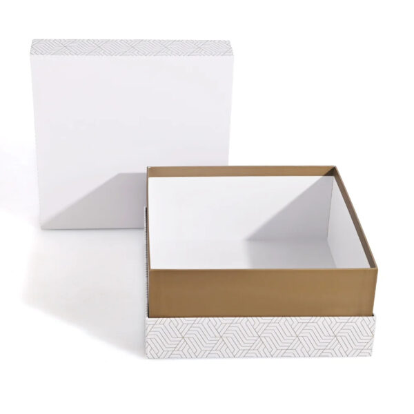White Lid and Base Box With Logo
