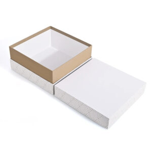 White Lid and Base Box With Logo